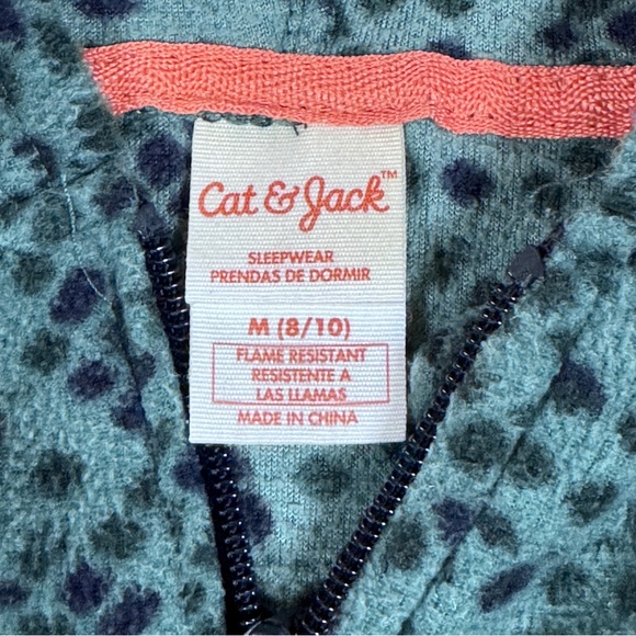 Cat Jack Hooded Dinosaur Pajamas Fleece Jumpsuit Costume Boys One Piece M 8/10 - Picture 12 of 13